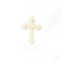 Cross Pima Burp Cloth - White