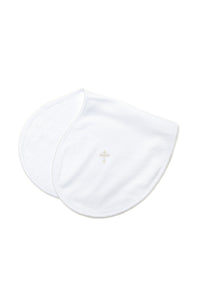Cross Pima Burp Cloth - White