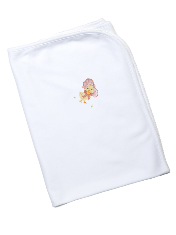 Bonnet Duck Pima Baby Blanket | White
