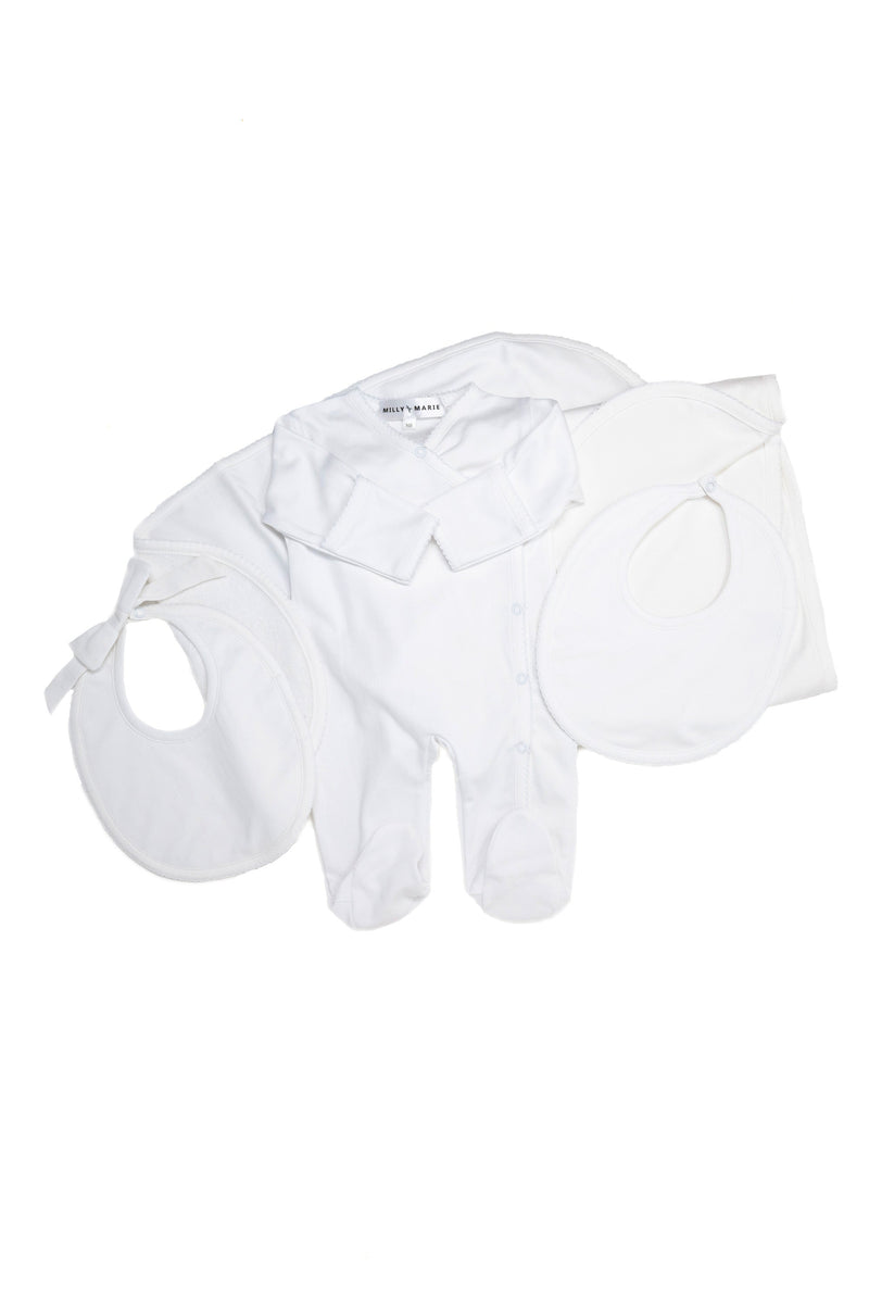 Unisex Baby White Pima Blanket