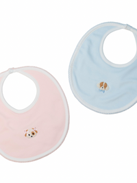Spotted Boy Puppy Pima Bib | Lt Blue