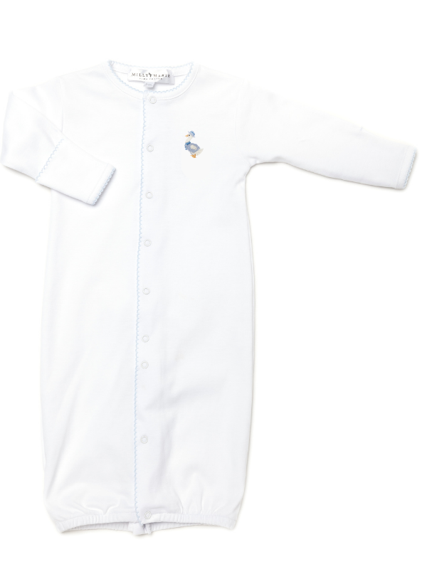 Papa Goose Pima Converter Gown | White