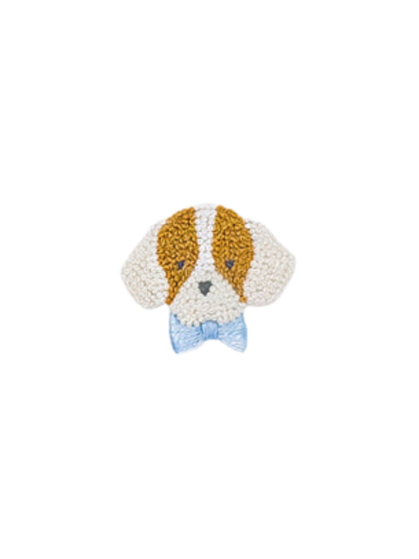 Spotted Boy Puppy Collared Pima Footie | Lt Blue