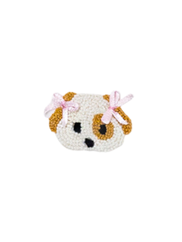 Spotted Girl Puppy Pima Playsuit | Lt Pink Mini Stripe