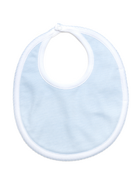 Classic Pima Baby Bib - Lt Blue Mini Stripe