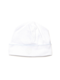 Classic Pima Baby Hat | White/Lt Blue