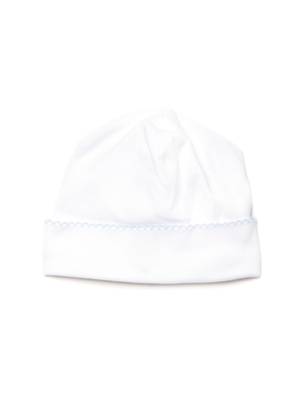 Classic Pima Baby Hat | White/Lt Blue