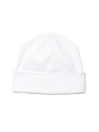 Classic Pima Baby Hat | White/Lt Pink