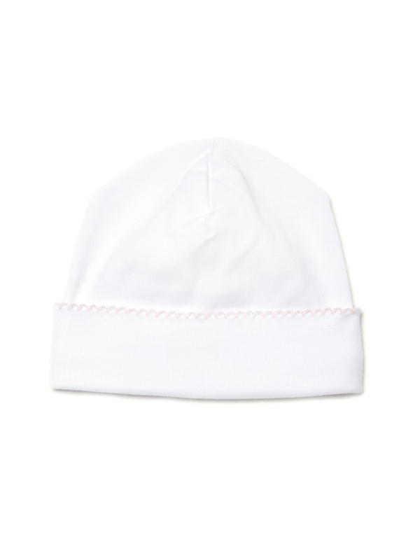 Classic Pima Baby Hat | White/Lt Pink