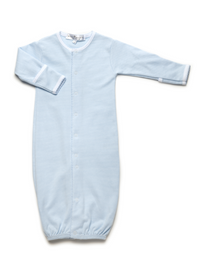 Classic Pima Converter Gown | Lt Blue Mini Stripe