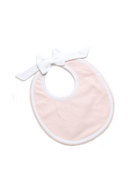 Classic Bow Snap Pima Baby Bib - Lt Pink