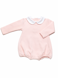 Diamond Quilt Long Sleeve Pima Bubble | Lt Pink