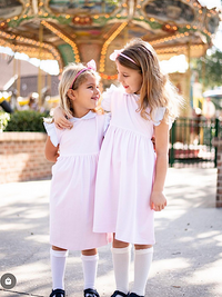 Lucy Pima Play Dress | Lt Pink Mini Stripe