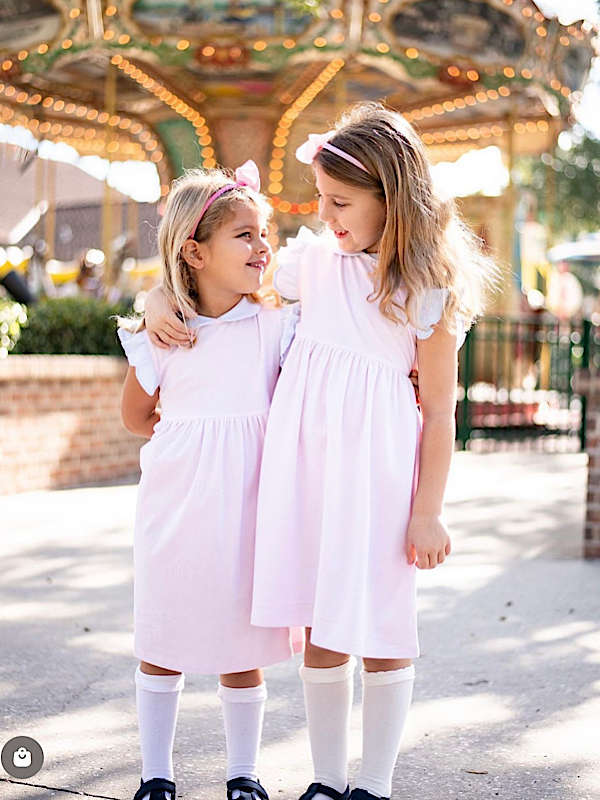 Lucy Pima Play Dress | Lt Pink Mini Stripe