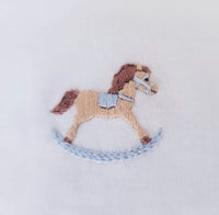 Rocking Horse Day Gown | Lt Blue Bitty Dot