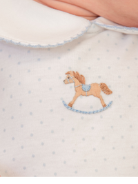 Small Rocking Horse Bloomer Set | Lt Blue Bitty Dot