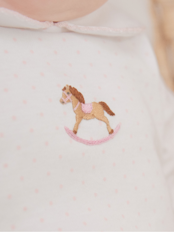 Small Rocking Horse Bloomer Set | Lt Pink Bitty Dot