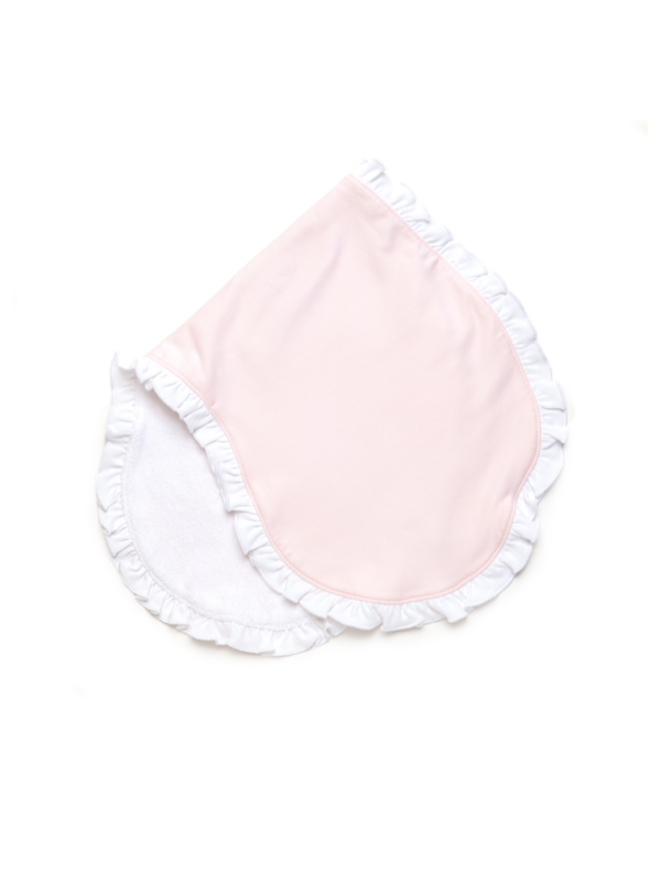 Ruffle Trim Pima Burp Cloth | Lt Pink