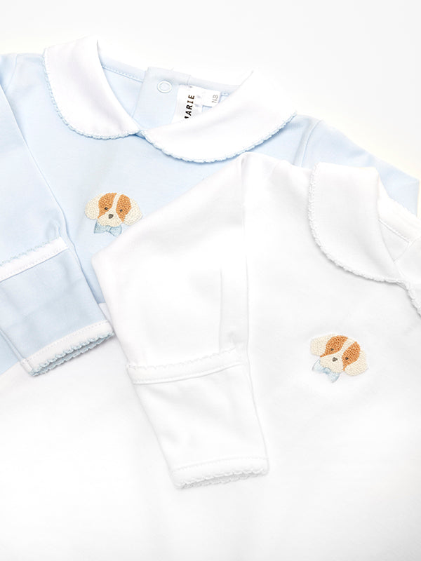 Spotted Boy Puppy Long Day Gown | Lt Blue