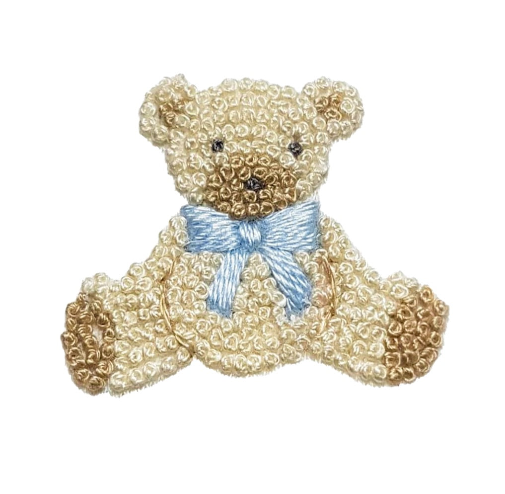 Blue Teddy Bear Pima Bubble | White/Lt Blue