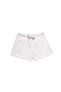 Women's Pima Relaxed Fit Lounge Shorts | Stone Mini Stripe