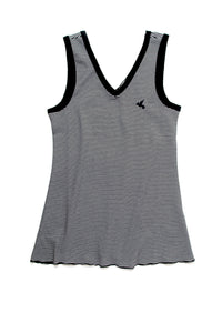 Women's Pima Sleeveless Pajama Top | Navy Mini Stripe