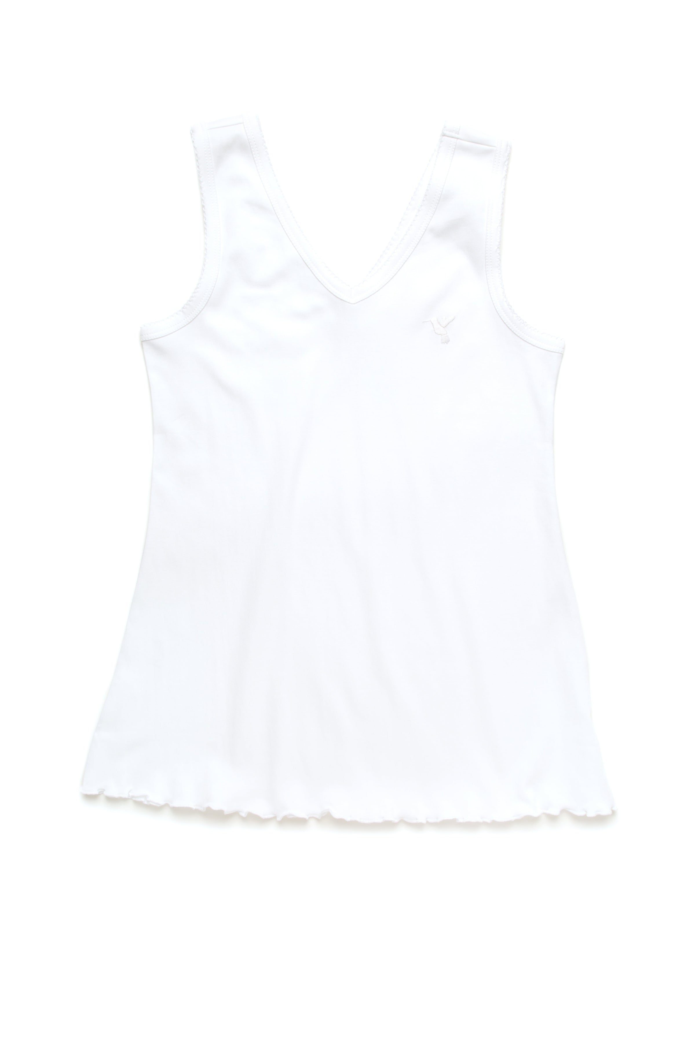 Women's Pima Sleeveless Pajama Top | White