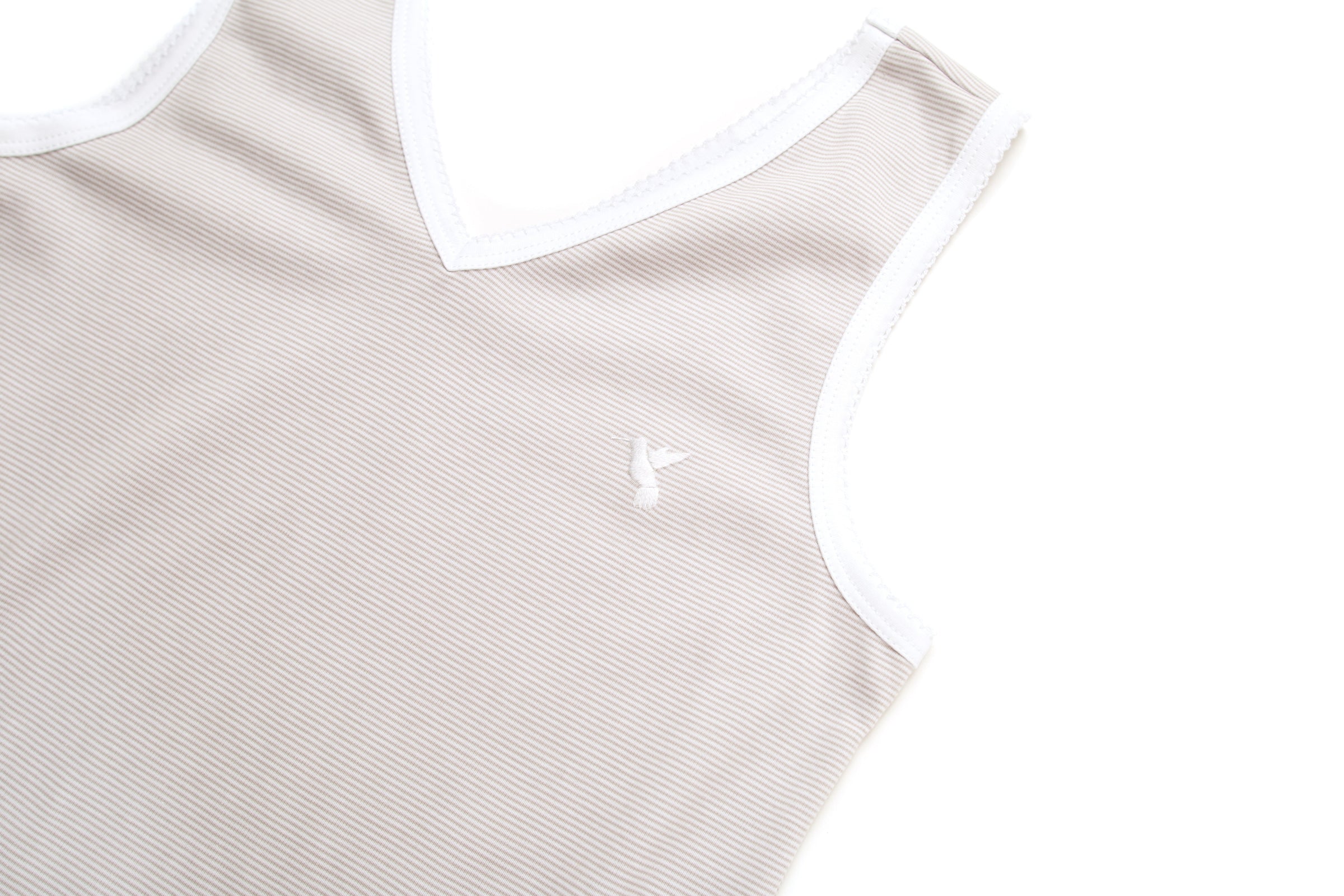 Women's Pima Sleeveless Pajama Top | Stone Mini Stripe