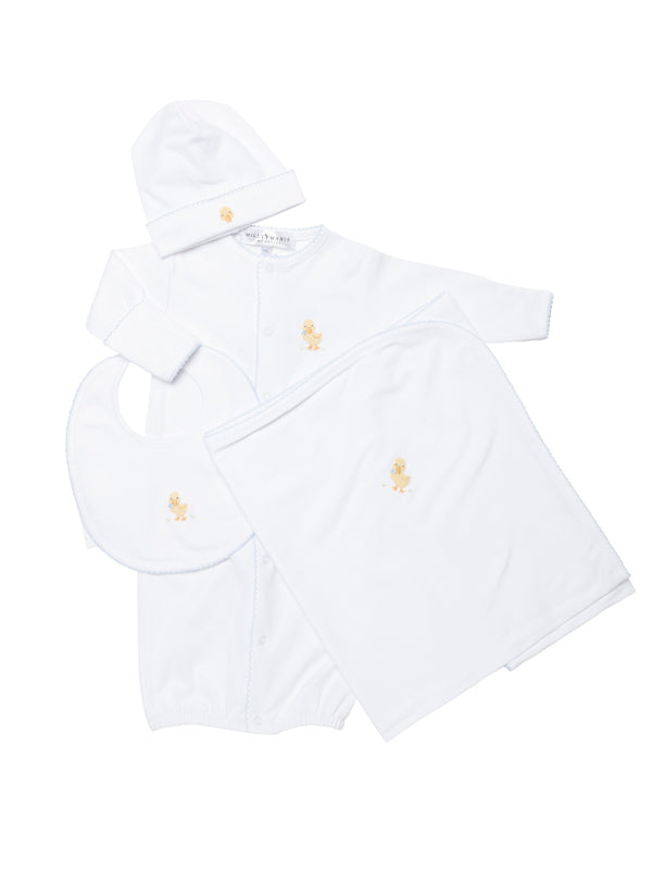 Yellow Duck Pima Cotton Converter Gown | White