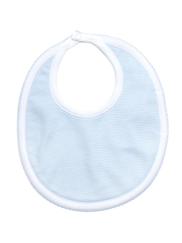 light blue mini stripe pima cotton baby bib