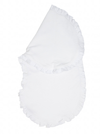 Ruffle Trim Pima Burp Cloth | White