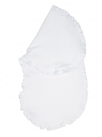 Baby Girl White Ruffle Burp Cloth