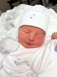 Papa Goose Pima Baby Hat | White