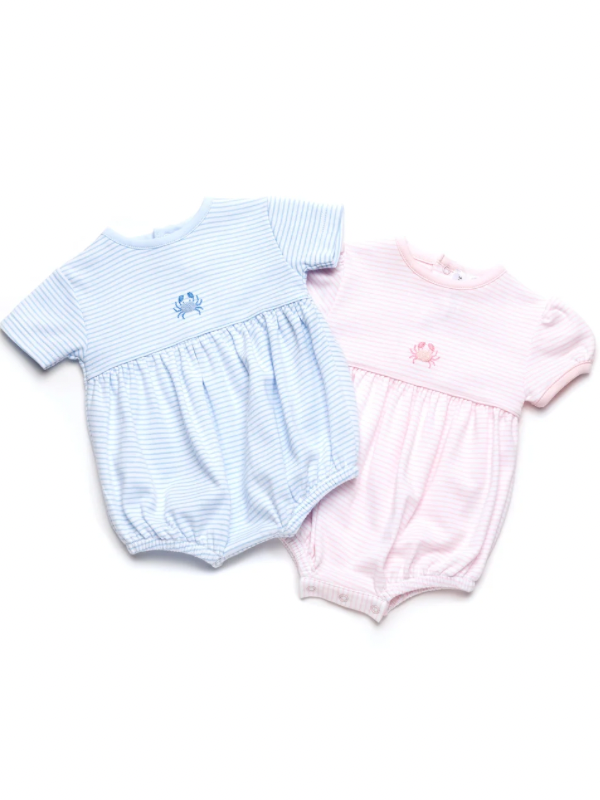 Coastal Pink Crab Pima Ellie Bubble | Lt Pink Stripe