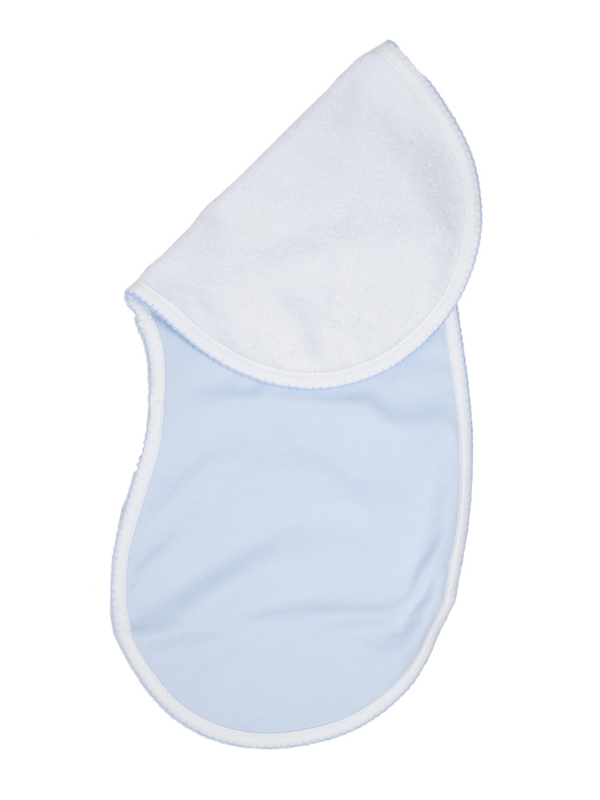 Pima Baby Burp Cloth - Lt Blue Mini Stripe