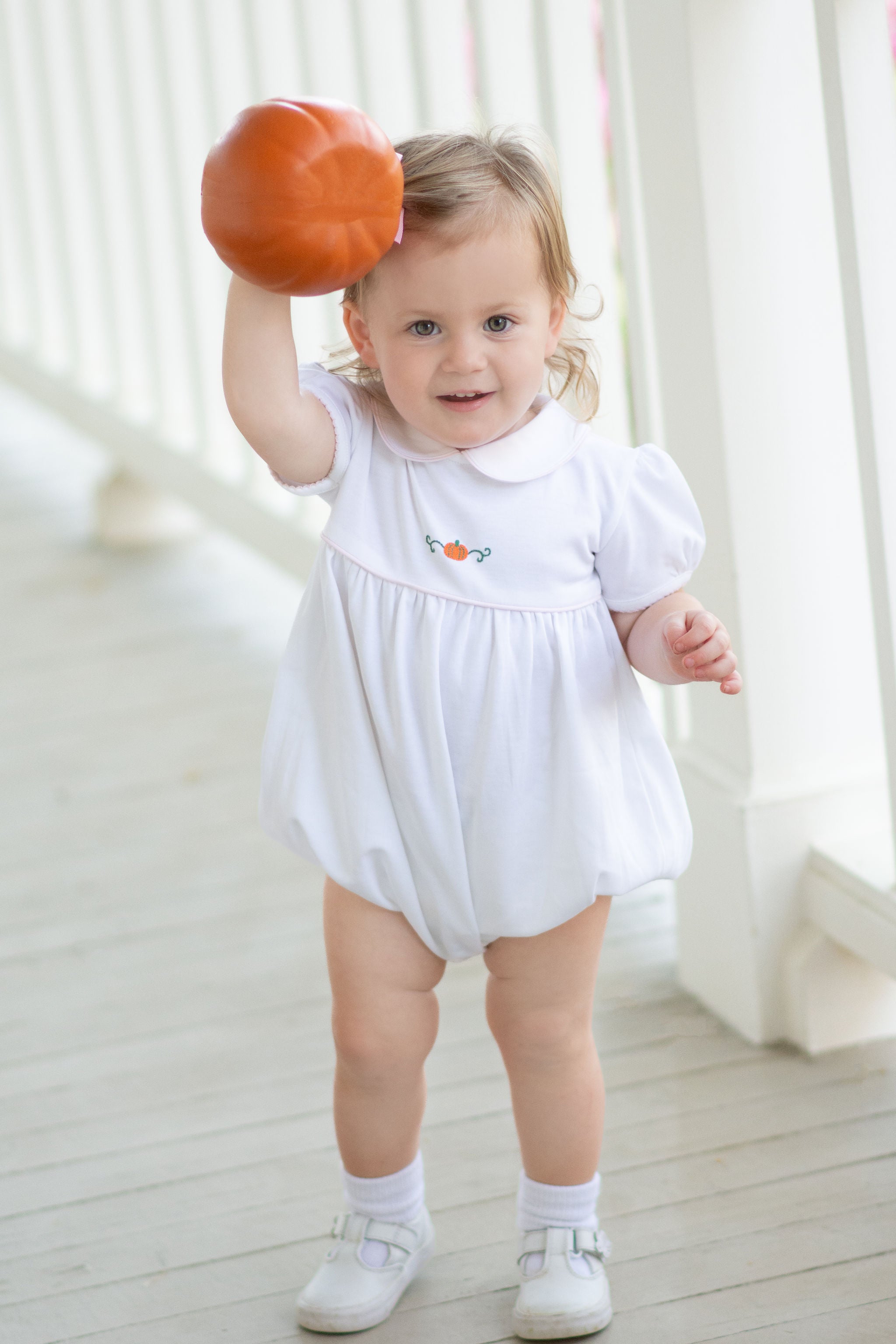 Classic Pumpkin Pima Rosie Bubble | White