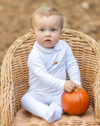 Classic Pumpkin Collared Pima Footie | White