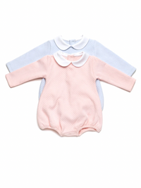 Diamond Quilt Long Sleeve Pima Bubble | Lt Pink