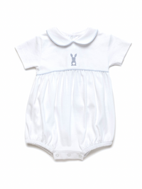 French Knot Bue Bunny Pima Bubble | White/Lt Blue
