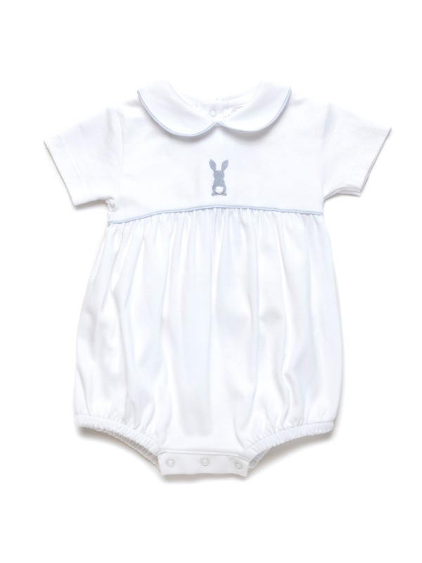 French Knot Bue Bunny Pima Bubble | White/Lt Blue