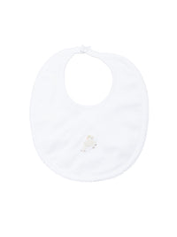 Jumping Lamb Pima Baby Bib | White