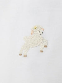 Jumping Lamb Pima Baby Bib | White