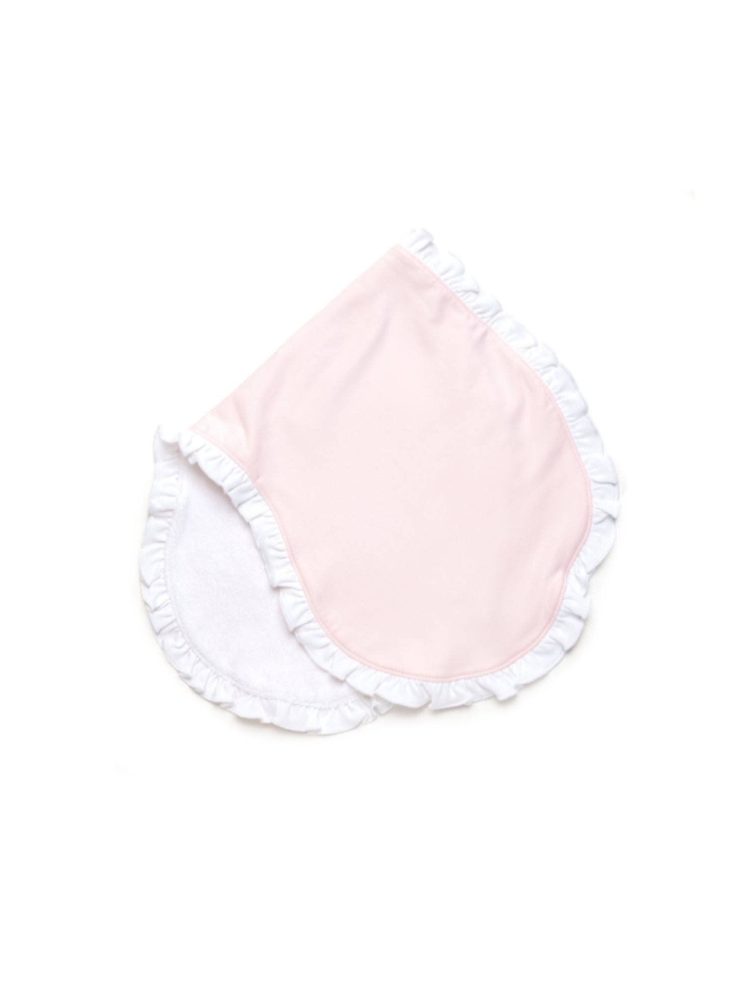 Ruffle Trim Pima Burp Cloth | Lt Pink