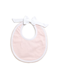 Classic Bow Snap Pima Baby Bib - Lt Pink