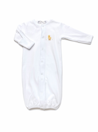 White Pima cotton converter gown with plain baby duck embroidery
