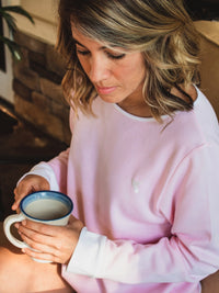 Women's Pima Knit Lounge Sweater | Lt Pink