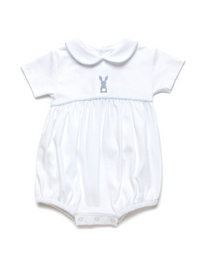 French Knot Bue Bunny Pima Bubble | White/Lt Blue