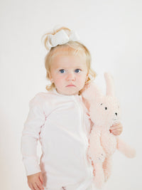 Convertible 2-Way Zip Striped Pima Footie Pajama | Lt Pink Stripe