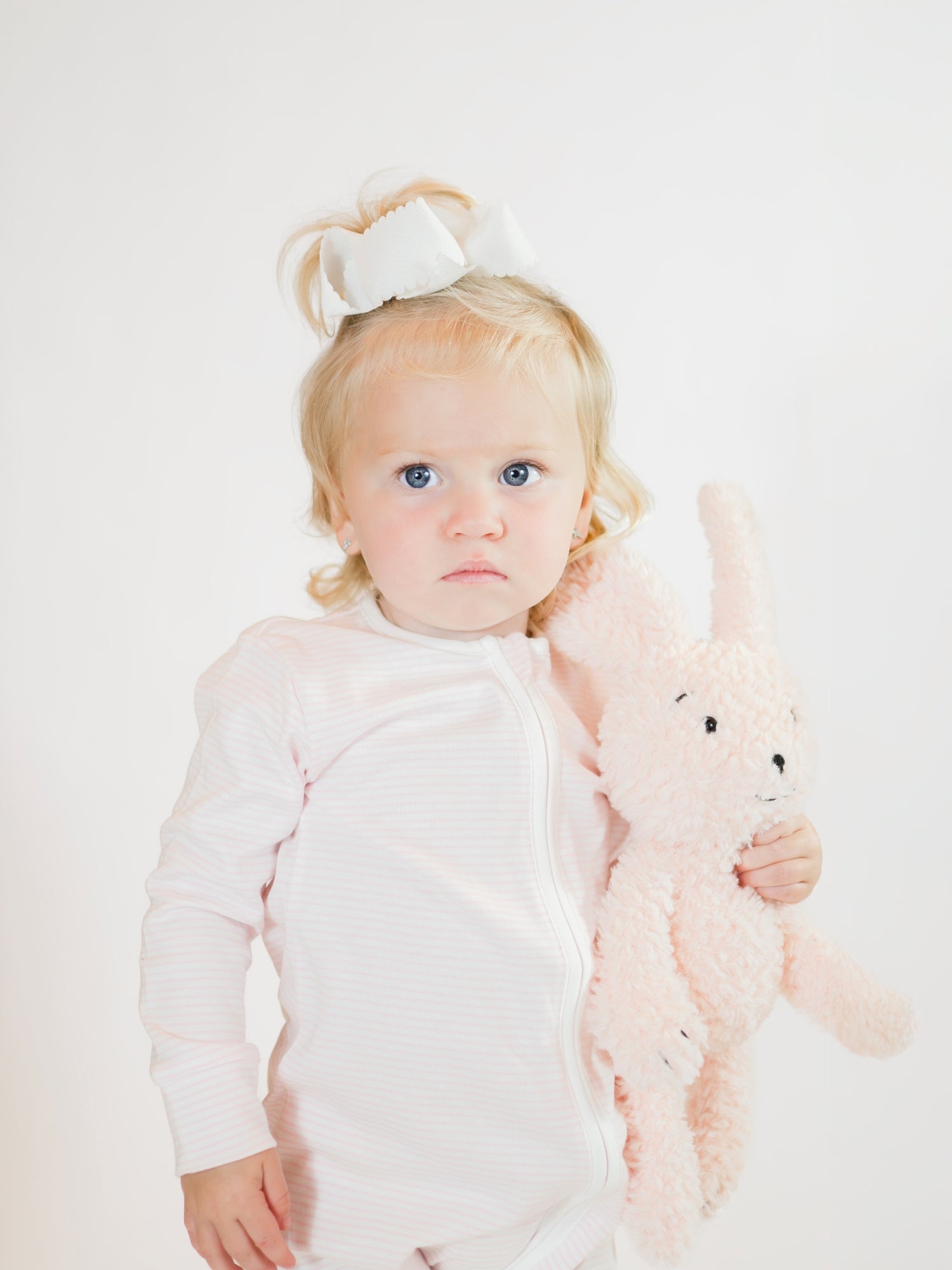 Convertible 2-Way Zip Striped Pima Footie Pajama | Lt Pink Stripe