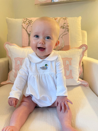 Mallard Girl Duck Pima Bloomer Set | Lt Blue Bitty Dot